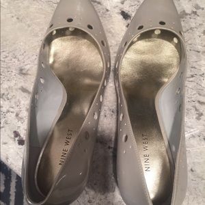 Silver white beautiful shoe